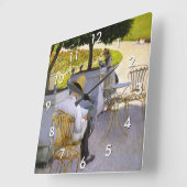 Gustave Caillebotte – オレンジ色の木 スクエア壁時計 (傾斜)