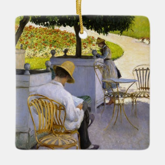 Gustave Caillebotte – オレンジ色の木 セラミックオーナメント (正面)