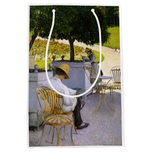 Gustave Caillebotte – オレンジ色の木 ミディアムペーパーバッグ (正面)