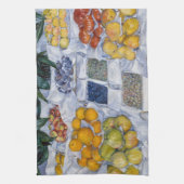 Gustave Caillebotte – スタンドにフルーツを飾る キッチンタオル (縦)