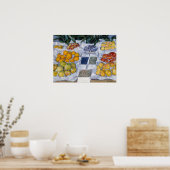 Gustave Caillebotte – スタンドにフルーツを飾る ポスター (キッチン)