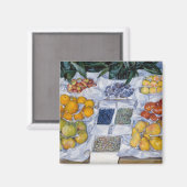 Gustave Caillebotte – スタンドにフルーツを飾る マグネット (正面/裏面)