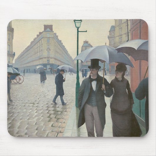 Gustave Caillebotte, "パリ通り;雨の日" マ マウスパッド (正面)