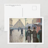 Gustave Caillebotte，パリ通り; Rainy Day ポストカード (正面/裏面)