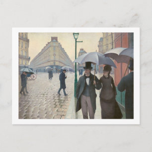 Gustave Caillebotte,パリ通り; Rainy Day ポストカード