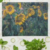 Gustave Caillebotte – ヒマワリ，ガーデン キッチンタオル (折り畳み)