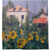 Gustave Caillebotte – ヒマワリ，ガーデン シャワーカーテン (正面)