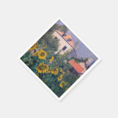 Gustave Caillebotte – ヒマワリ,ガーデン スタンダードカクテルナプキン (角)