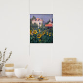 Gustave Caillebotte – ヒマワリ，ガーデン ポスター (キッチン)