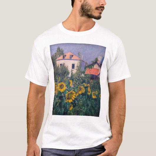 Gustave Caillebotte – ヒマワリ，ガーデン Tシャツ (正面)