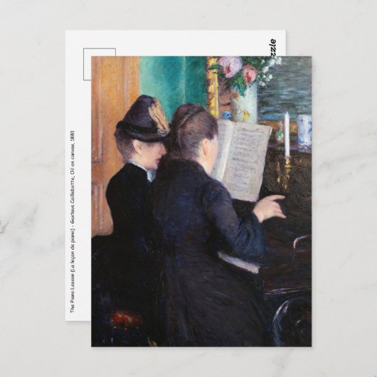 Gustave Caillebotte – ピアノレッスン ポストカード (正面/裏面)