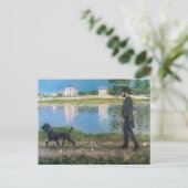 Gustave Caillebotte – リチャード・ガロと彼の犬 ポストカード (スタンド正面)