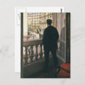GUSTAVE CAILLEBOTTE – 窓の男1875 ポストカード (正面/裏面)