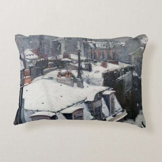 Gustave Caillebotte – 雪の上の屋根 アクセントクッション (裏面)