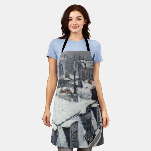 Gustave Caillebotte – 雪の上の屋根 エプロン (着用した状態)