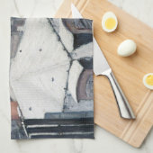 Gustave Caillebotte – 雪の上の屋根 キッチンタオル (四つ折り)