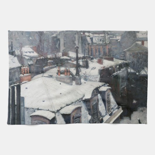 Gustave Caillebotte – 雪の上の屋根 キッチンタオル (横)