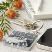 Gustave Caillebotte – 雪の上の屋根 キーホルダー (正面右)