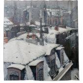 Gustave Caillebotte – 雪の上の屋根 シャワーカーテン (正面)