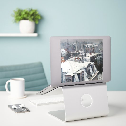 Gustave Caillebotte – 雪の上の屋根 シール (デスク上のノートパソコン)