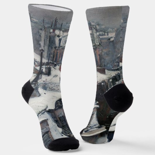 Gustave Caillebotte – 雪の上の屋根 ソックス (傾斜あり)