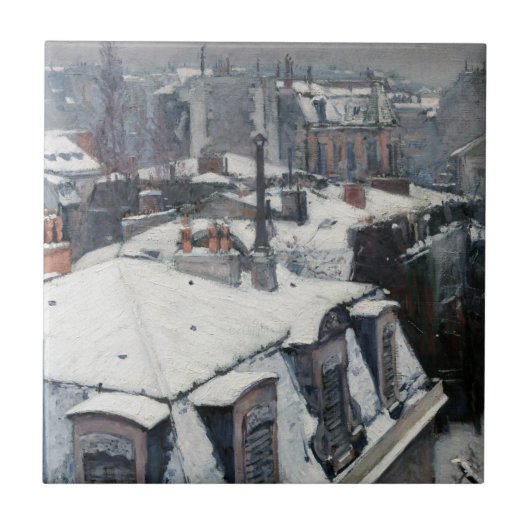 Gustave Caillebotte – 雪の上の屋根 タイル (正面)