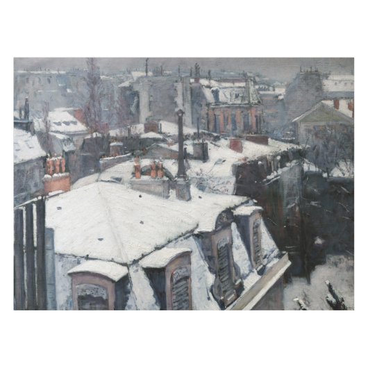 Gustave Caillebotte – 雪の上の屋根 テーブルクロス (正面(横))