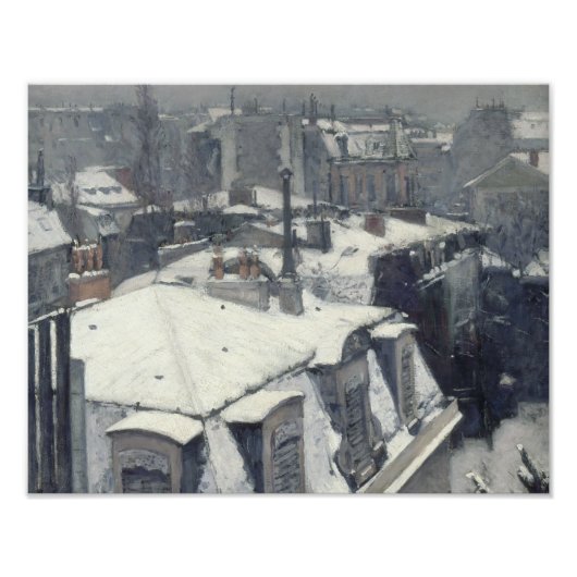 Gustave Caillebotte – 雪の上の屋根 フォトプリント (正面)