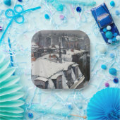 Gustave Caillebotte – 雪の上の屋根 ペーパープレート (パーティー)