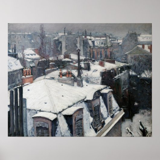Gustave Caillebotte – 雪の上の屋根 ポスター (正面)