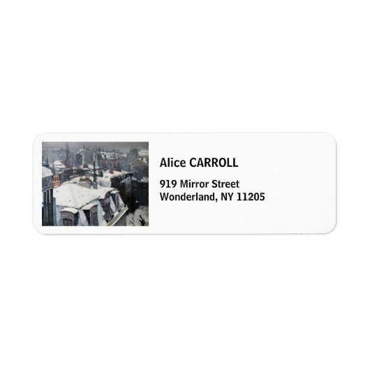 Gustave Caillebotte – 雪の上の屋根 ラベル (正面)