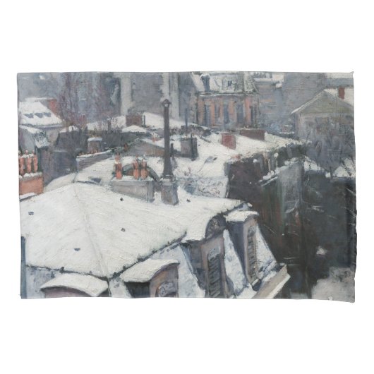 Gustave Caillebotte – 雪の上の屋根 枕カバー (正面)