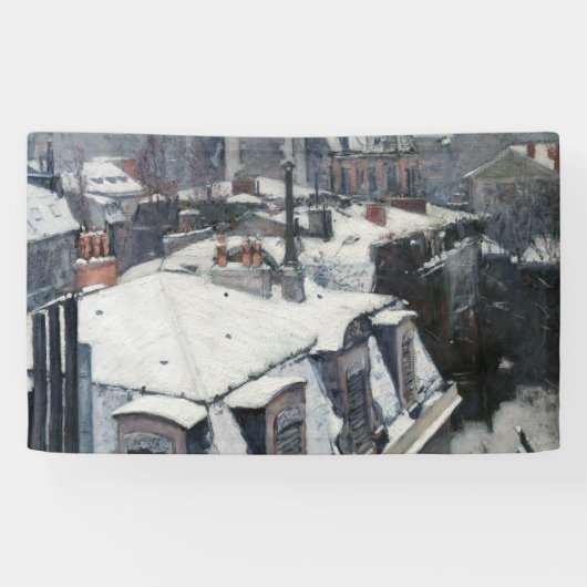 Gustave Caillebotte – 雪の上の屋根 横断幕 (横)