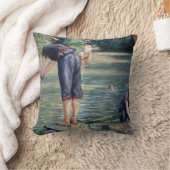 Gustave Caillebotte - Batthers, Bank of the Yerres クッション (ブランケット)