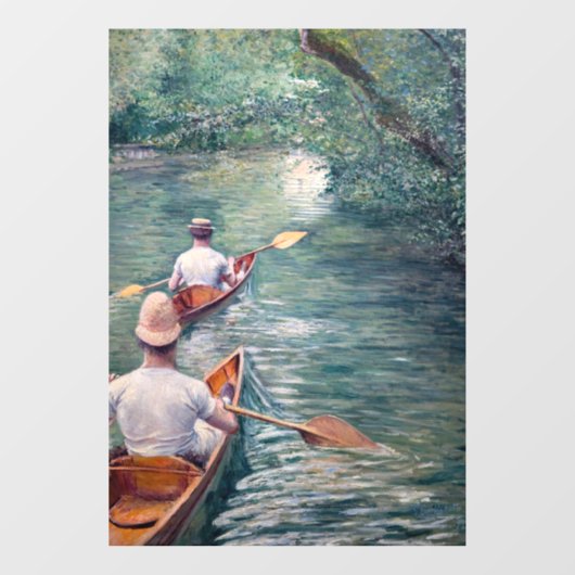 Gustave Caillebotte - Canoes on the Yerres ウィンドウサイン (シート)