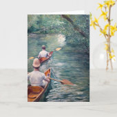 Gustave Caillebotte - Canoes on the Yerres カード (黄色い花)