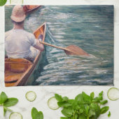 Gustave Caillebotte - Canoes on the Yerres キッチンタオル (折り畳み)