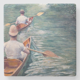 Gustave Caillebotte - Canoes on the Yerres ストーンコースター
