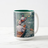 Gustave Caillebotte - Canoes on the Yerres ツートーンマグカップ (正面右)
