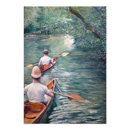 Gustave Caillebotte - Canoes on the Yerres フォトプリント (正面)