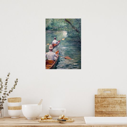 Gustave Caillebotte - Canoes on the Yerres ポスター (キッチン)