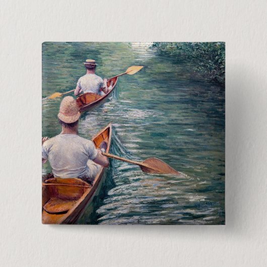 Gustave Caillebotte - Canoes on the Yerres 缶バッジ (正面)