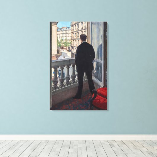Gustave Caillebotte - Man at the Window キャンバスプリント (インサイチュ (ウッドフロア))