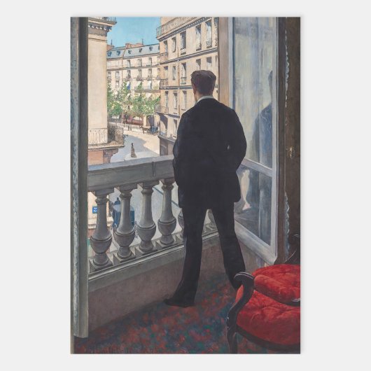 Gustave Caillebotte - Man at the Window ラッピングペーパーシート