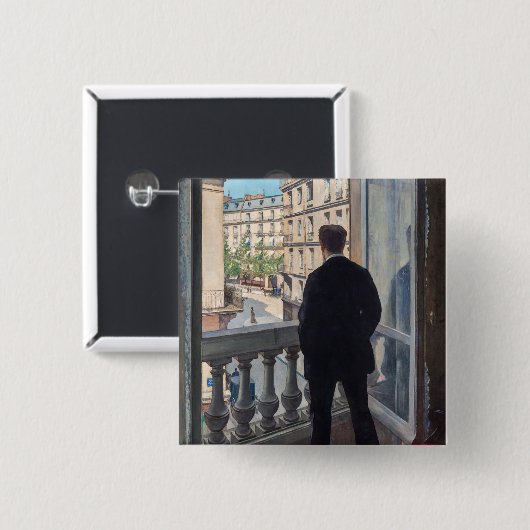 Gustave Caillebotte - Man at the Window 缶バッジ (正面&裏面)