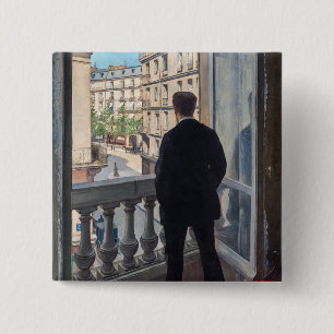 Gustave Caillebotte - Man at the Window 缶バッジ