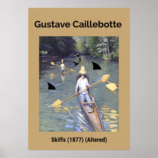 Gustave Caillebotte: Skiffs (1877) （変更） ポスター (正面)
