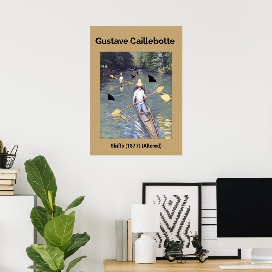 Gustave Caillebotte: Skiffs (1877) （変更） ポスター (ホームオフィス)