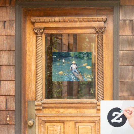 Gustave Caillebotte - Skiffs on the Yerres ウィンドウサイン (ホームデコレーション)