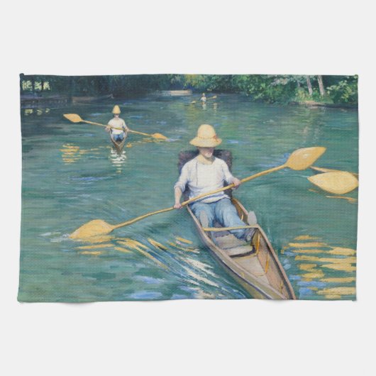 Gustave Caillebotte - Skiffs on the Yerres キッチンタオル (横)